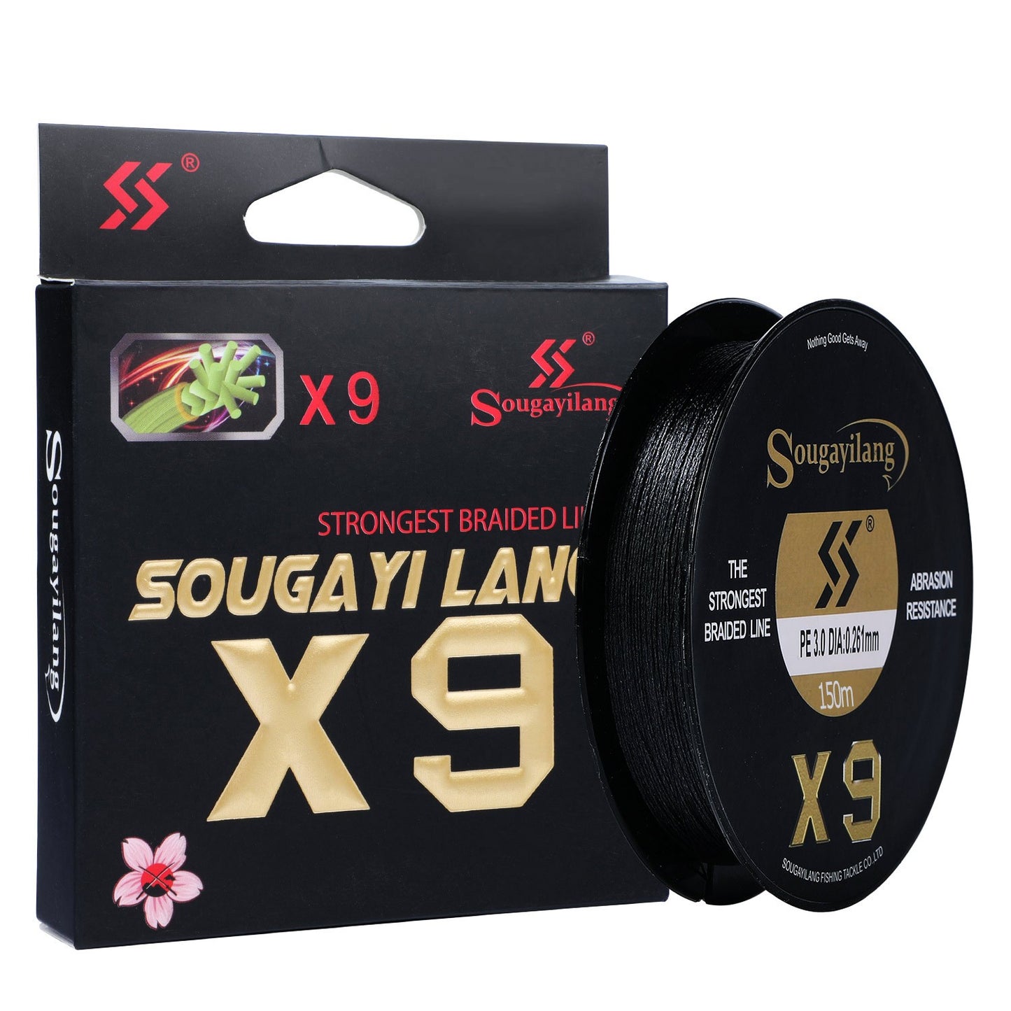 Sougayilang Linha PE de 9 Fios de Alta Qualidade X9 Linha de Afundamento 150M Baixa Memória Linhas de Pesca Trançadas 17-97LB Super Linha de Pesca Japonesa