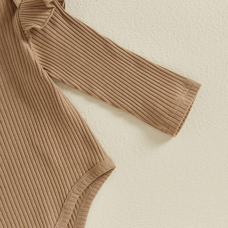 Baby Girls Spring Outfits Short Sleeve Ribbed Romper Suspender Skirt Headband Set Newborn 3 Piece Clothes