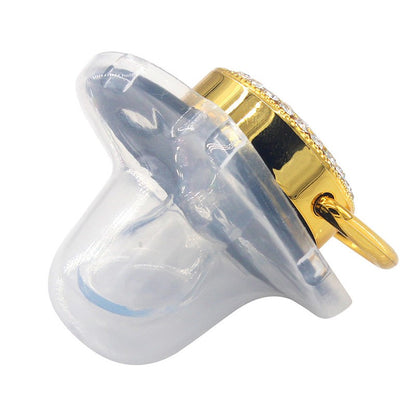 Black Luxury Pacifier Chain Clips with Lid Name Initial Letter Silicone Nipple Holder Personalized Pacifiers Newborn Baby Shower