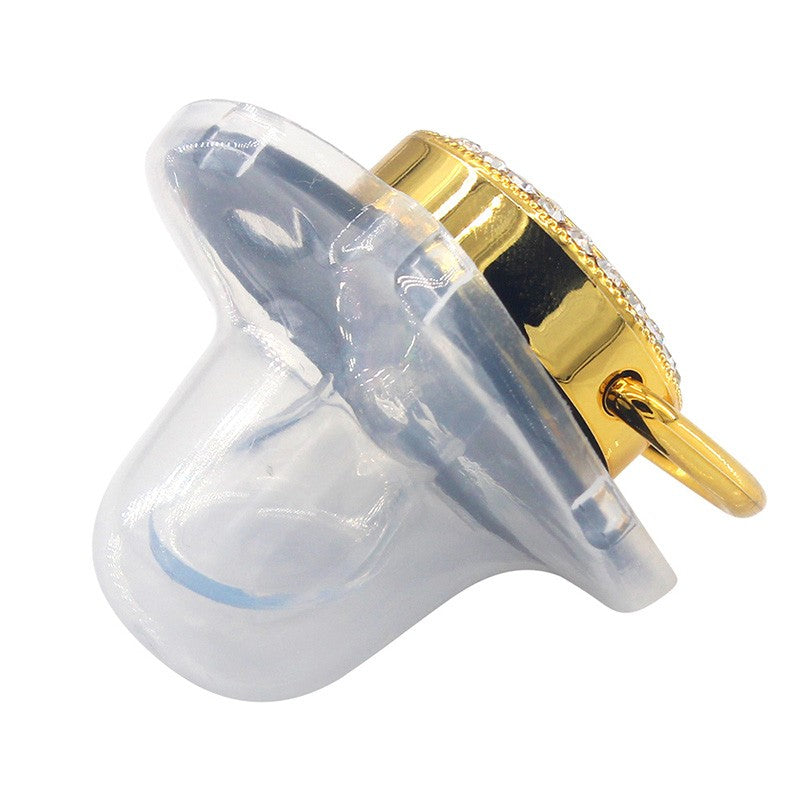 Black Luxury Pacifier Chain Clips with Lid Name Initial Letter Silicone Nipple Holder Personalized Pacifiers Newborn Baby Shower