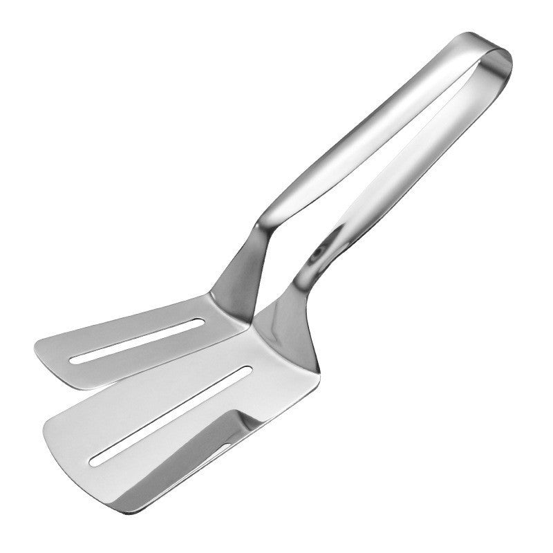 Pinça para Bife de Aço Inoxidável Utensílio de Cozinha para Churrasco Espátula para Virar Comida Pegador de Hambúrgueres Churrasco Pizza Tortas Peixe Pão