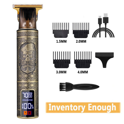 Electric Barber T9 Upgraded LCD Rechargeable Retro Oil Head Carving Electric Push Shear Pubic Hair Clipper Machine for Women