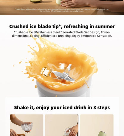 Espremedor Portátil XIAOMI MIJIA Mixer 2 Elétrico Mini Liquidificador Frutas Legumes Gelo Triturado Rápido Processador de Alimentos de Cozinha -CN
