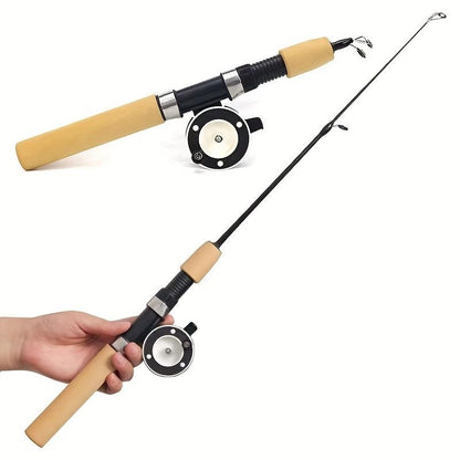 1 vara de pesca no gelo em fibra de carbono ultraleve com cabo ergonômico macio e ponta de ação rápida - Design resistente similar à fibra de vidro
