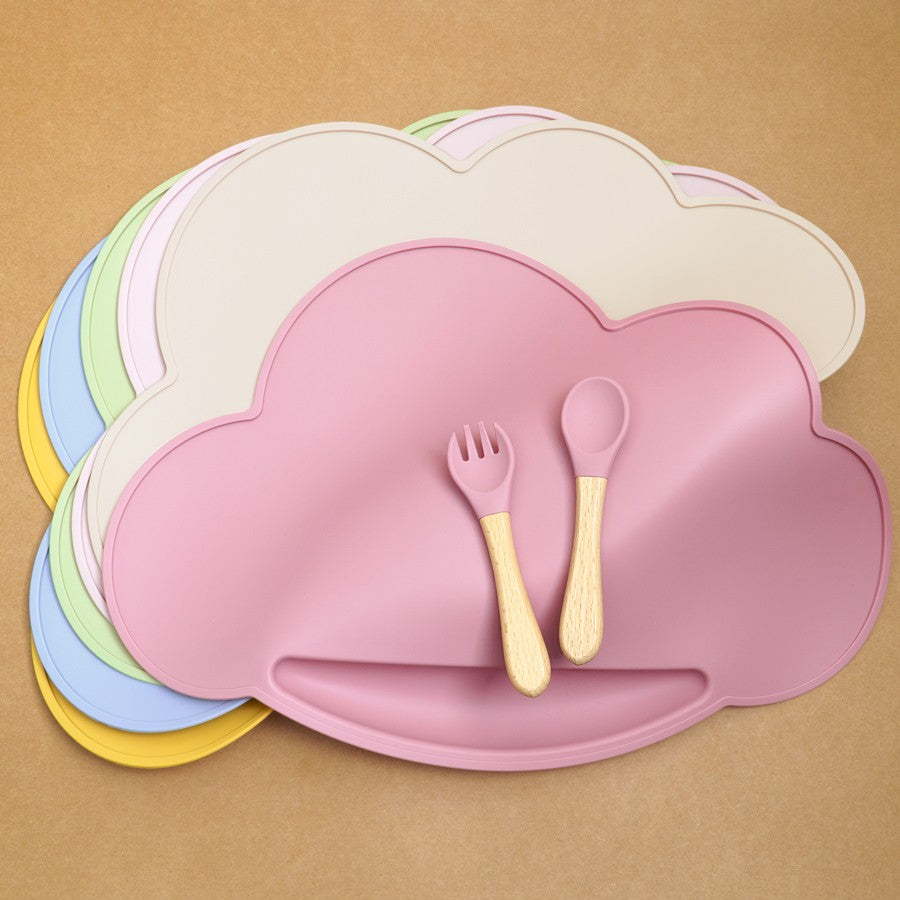 1pc Silicone Cloud Shape Baby Placemat Portable Placemat For Feeding Dishes Plate Kids Non-slip Plate Mat Children's Tableware