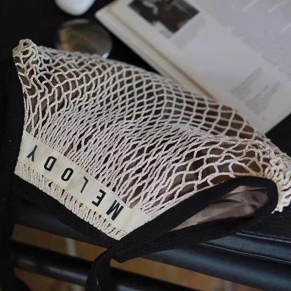 1PCS Personalised Name Mesh organic Cotton Bag with Long handle Reusable Washable Beach Bag Organizer for Shopping Grocery Bag