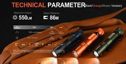 ACEBEAM pokelit AA 14500 Flashlight AA torch 1000 lumen outdoor keychain mini flashlight rechargeable 280 meters flashlight