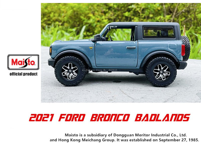Maisto 1:24 Newly launch 2021 Ford Bronco Badlands alloy car model handicraft decoration collection toy tool gift die-casting