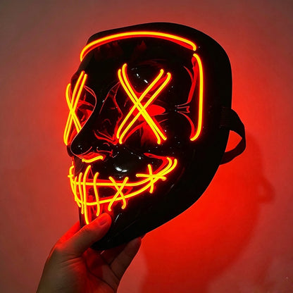 1 pcs Attractive Neon EL Wire Mask  More Colors For Choice Luminous LED Purge Mask Adult Cosplay Prop For Night Glow In The Dark