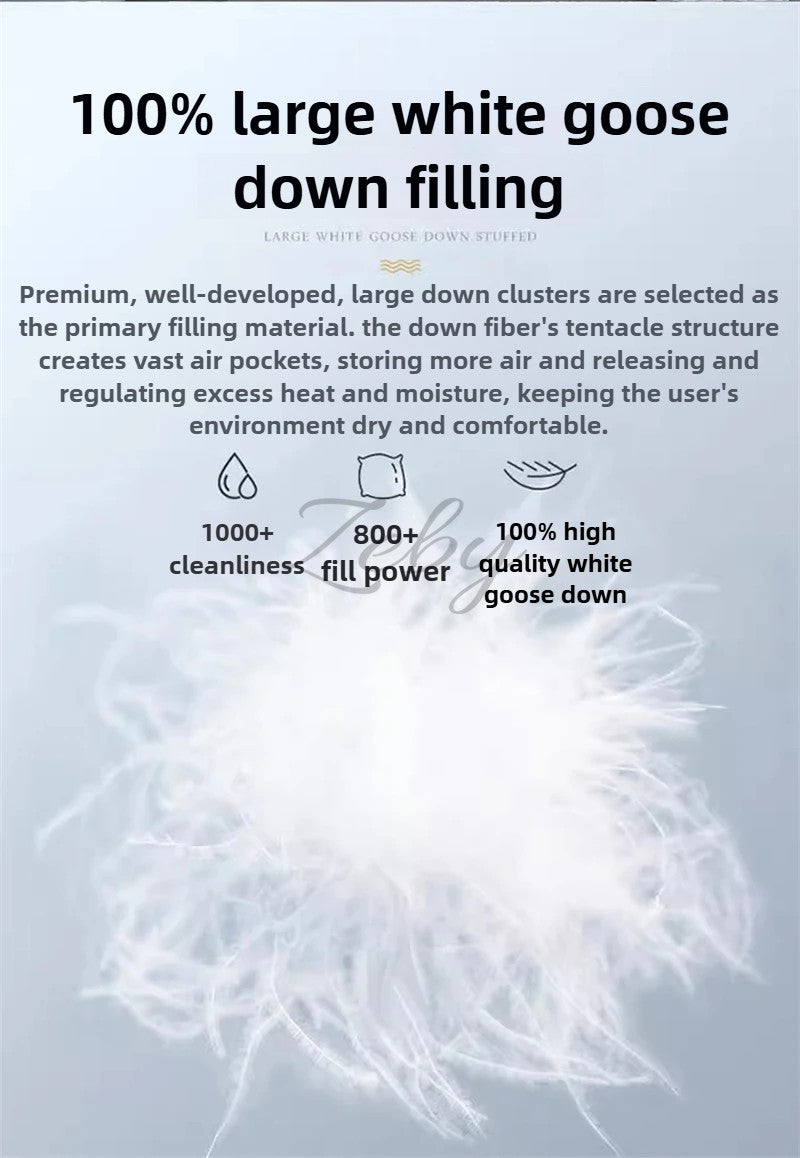 High Grade 100% White Goose Down Quilt Winter Warm Feather Duvet Queen King Cozy Lightweight 3D Bread Comforter Pinch Pleated