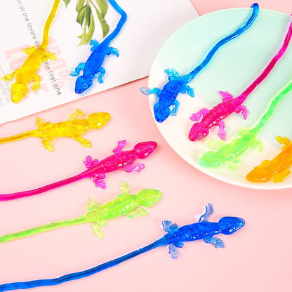 10/50PCS Rainbow Sticky Gecko Stress Relief Squeeze Sensory Toys Boys And Girls Birthday Party Favors Sticky Gecko Pinata Filler