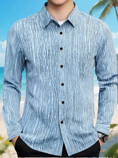 Men's Western Style Shirt Vintage Pattern Lapel Long Sleeve Button Print Top Fashion Clothing Designer Western Style