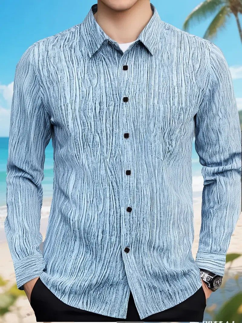 Men's Western Style Shirt Vintage Pattern Lapel Long Sleeve Button Print Top Fashion Clothing Designer Western Style