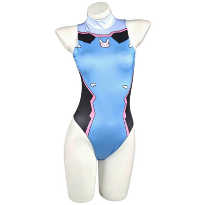 DVA Cosplay Swimsuit Game Printed Jumpsuit Women Sexy One-Piece Bathing Suit Halloween Costume