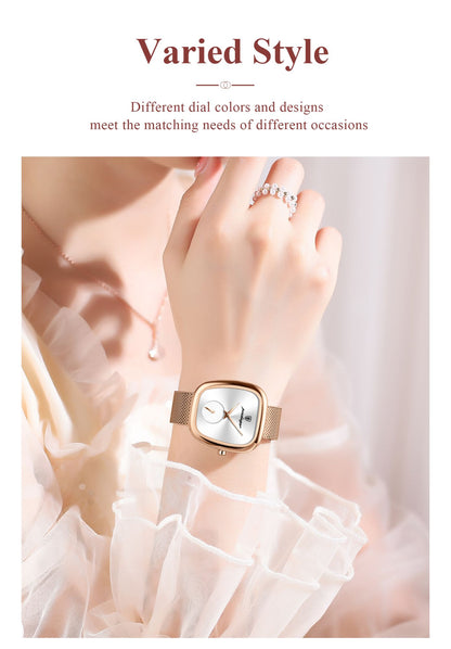 POEDAGAR Luxury Brand Woman Watch Waterproof Stainless Steel Mesh Women's Watches Fashion Elegant Quartz Ladies Wristwatch Reloj