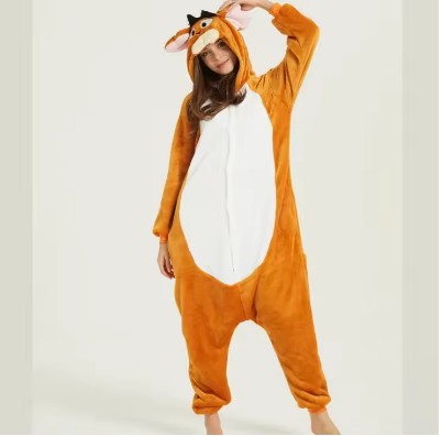 Flannel new cosplay animal grey Jerry mouse Tom cat jumpsuit pajamas cartoon animal Halloween party costume jumpsuit with hat pa
