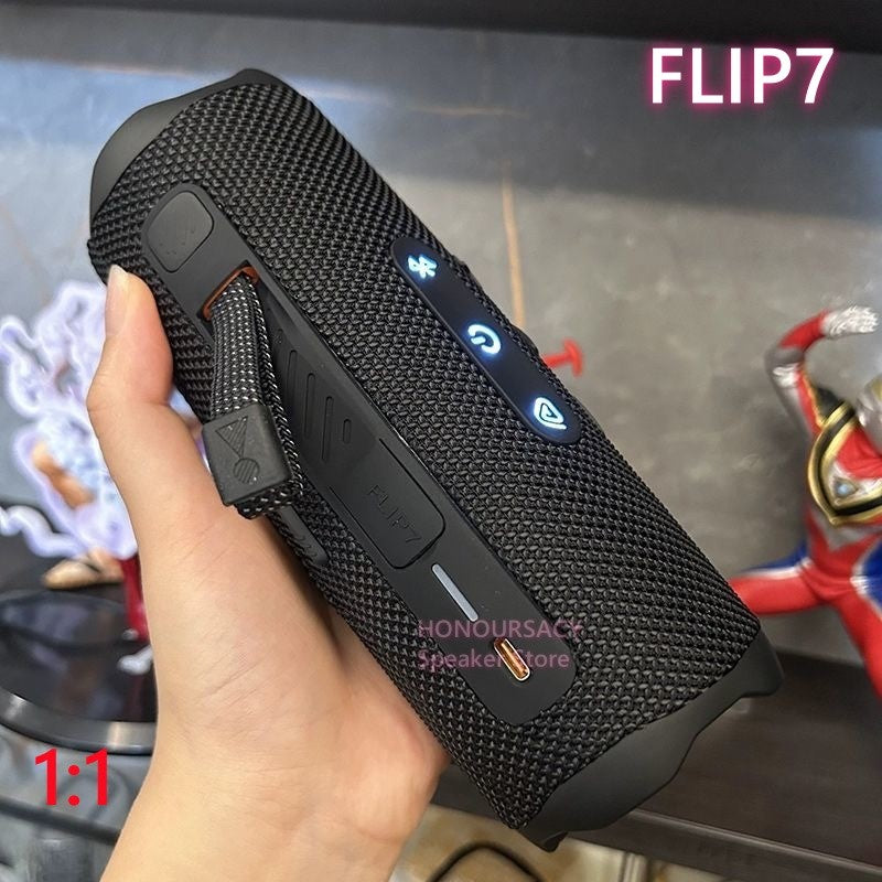 Caixa de Som Bluetooth Portátil Flip 7 Bass Vermelha Wireless IPX7 À Prova D'água TWS Sistema de Som Music Box
