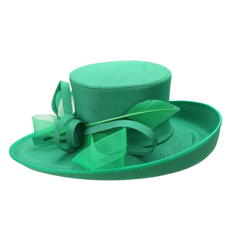 Fashion Luxury Feather Tea Party Church Photography Hat Elegant Flower Female Wide Brim Banquet Fascinator Wedding Formal Hats