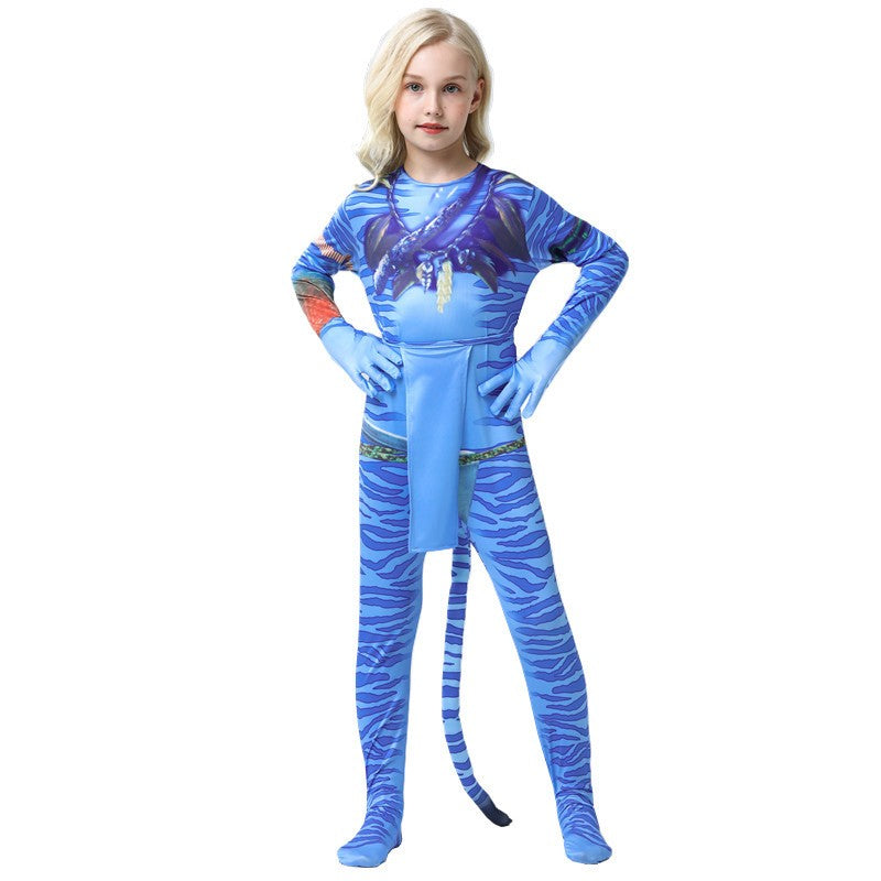 2026 Halloween Cosplay Avatar Costume Fire and Ashes Avatar3 Cosplay Hero One Piece Tight Fitting Clothing Na'vii Jumpsuit