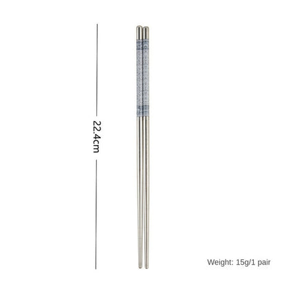 Conjunto de Hashis de Aço Inoxidável para Casa Hashis Reutilizáveis para Adultos Hashis Antiderrapantes Utensílios de Cozinha