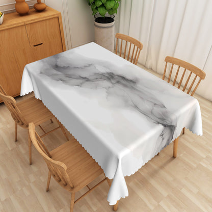 Marble Pattern Tablecloth Rectangular Polyester Dining Table Cover for Home Kitchen Restaurant Holiday Indoor/Outdoor Party