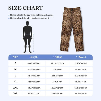 Custom Leopard Print Pajama Pants Men's Animal Skin Sleepwear Lounge Sleep Bottoms Stretch with Pockets