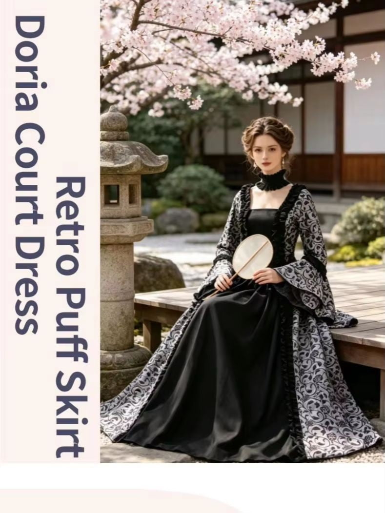 Cross border medieval Victorian retro elegant temperament versatile cosplay court dress fluffy dress cosplay Halloween performan