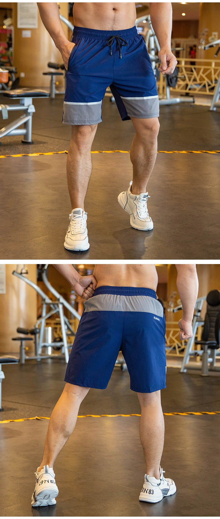 Men Beach Shorts Male Gym Fitness Sport Short Pants Joggers Basketball Sportswear Bodybuilding Loose Plus Size Zip Pocket