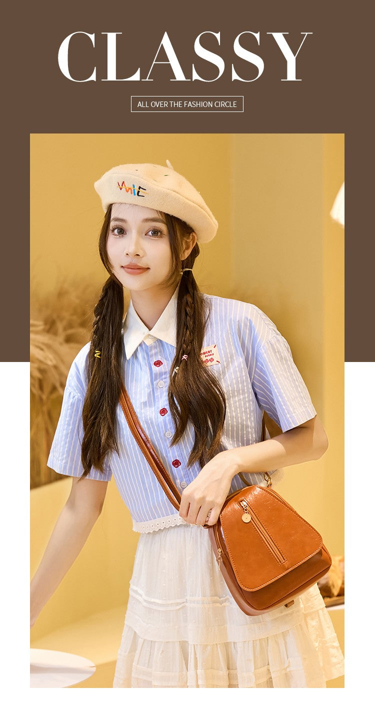 Fashion Women Mini Backpack Solid Color Soft Pu Small Backpacks Female Casual Outdoor Travel Rucksack School Baskpack for Girls