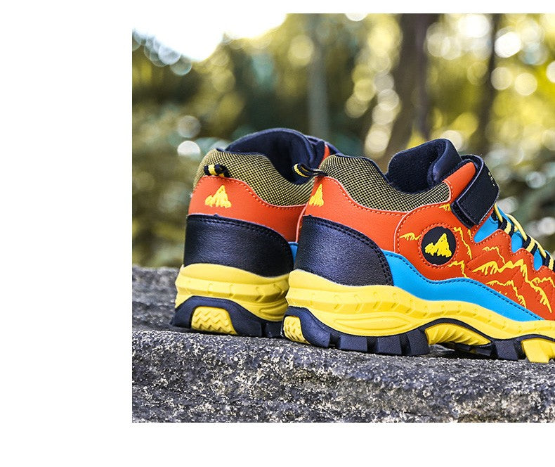 Winter Hiking Shoes Boy Kids Snow Boots Teenagers Children Shoe Walking Climbing Sneakers Leather Waterproof Non-slip Sport Warm