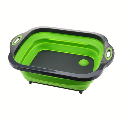 1pc Portable space saving basin with built-in sink and storage function - perfect for outdoor camping, travel, and home use