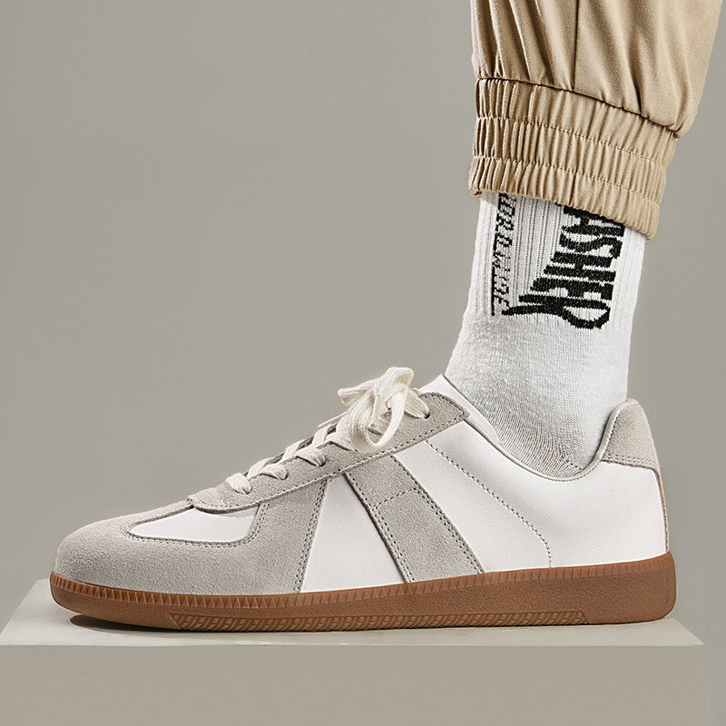 Leisure Walk Tenis Masculino Trainers Fashion Leather Men's Casual Shoes Lace Up  Simple Vulcanize Shoes Outdoor Male Sneakers