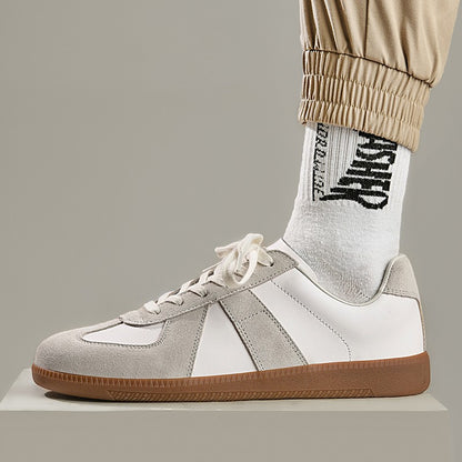 Leisure Walk Tenis Masculino Trainers Fashion Leather Men's Casual Shoes Lace Up  Simple Vulcanize Shoes Outdoor Male Sneakers