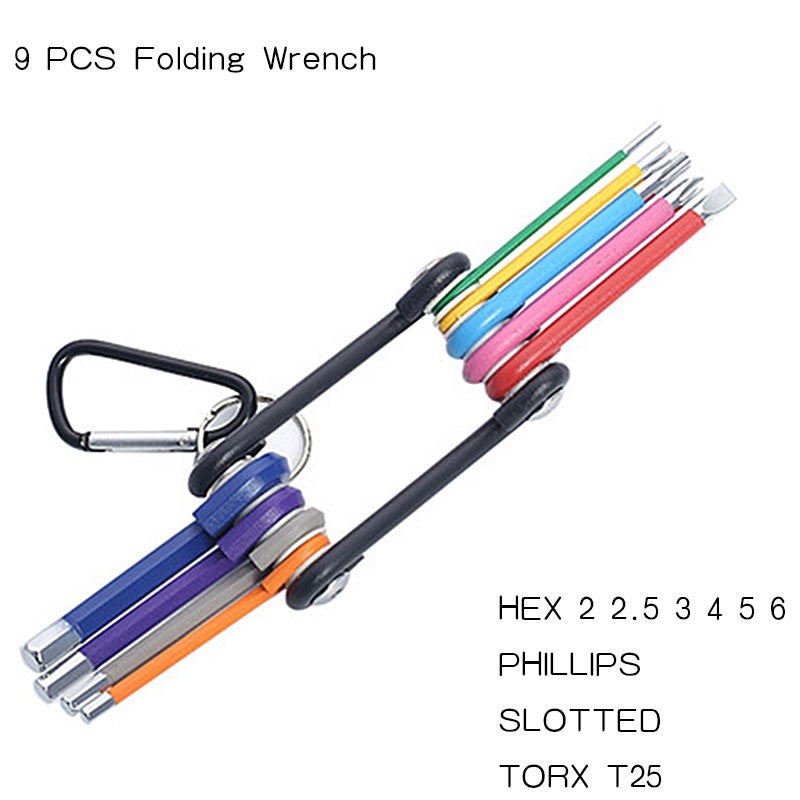Conjunto de Chaves Soquete Allen 1.5-10mm Chave Torx Estrela Dupla-Ponta L Colorida Chave Allen Hexagonal com Ponta Esférica Ferramentas Manuais de Reparo Chave Universal