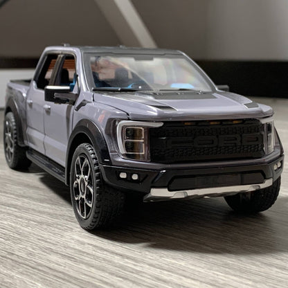 Caminhonete Ford Raptor F150 de Liga Leve, Escala 1:20, Veículos Fundidos e Brinquedos de Carro, Modelo Miniatura para Crianças e Presentes