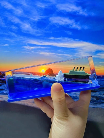 Float Titanic Ship Fluid Liquid Drift Bottle Black Pearl Barco Figure Ship Boat Decor Living Room Decoration Desk Accessories