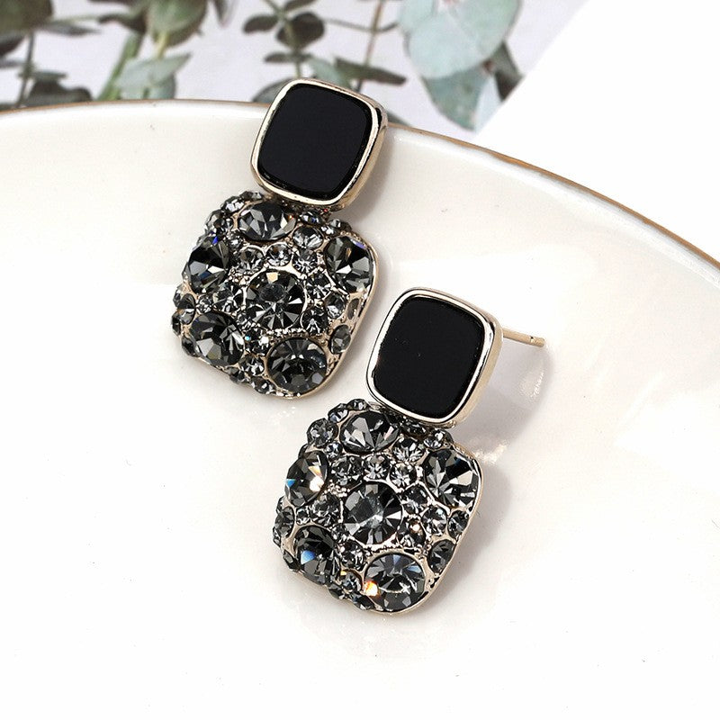 Novos Brincos Femininos Geométricos de Cristal Brilhante Roxo Vintage Contratados Doces Adoráveis Finos Brincos Pendentes Joias