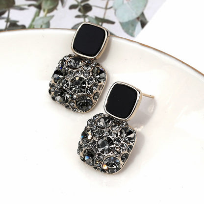 Novos Brincos Femininos Geométricos de Cristal Brilhante Roxo Vintage Contratados Doces Adoráveis Finos Brincos Pendentes Joias