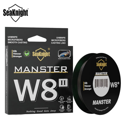 Linha de Pesca SeaKnight W8 II 300M PE, 8 Fios, Multifilamento Trançado, Revestimento Atualizado de Resina de Silicone, Pesca em Água Salgada