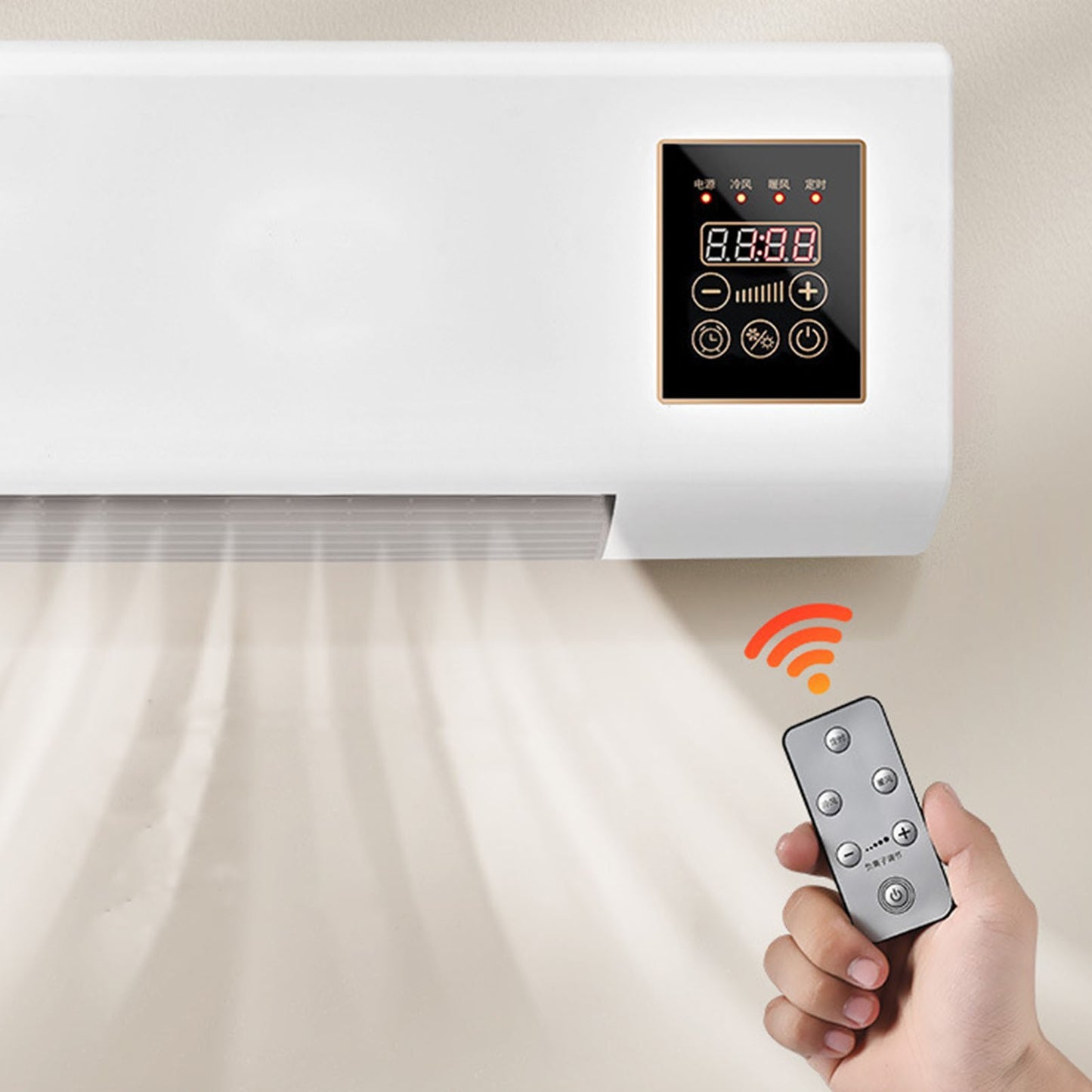 Ar Condicionado 2 em 1 1800W Quente Frio Uso Duplo Portátil de Parede com Controle Remoto para Casa Quarto