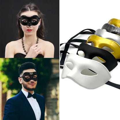 Men Woman Masquerade Masks Half Face Mask Couple Venetian  Stage Cosplay Costume Halloween Prom Party Headdress Funny Eye Masks