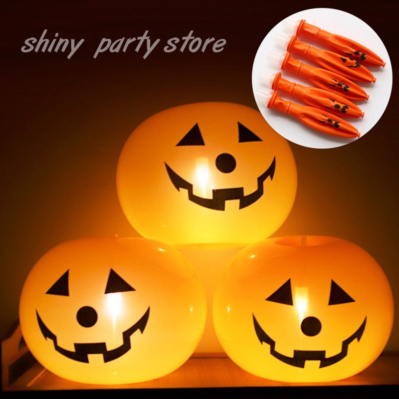 5/20pcs/Lot 10inch Halloween Pumpkin Luminous Latex Balloon Party Holiday Celebration Layout Expression Atmosphere Decor Props