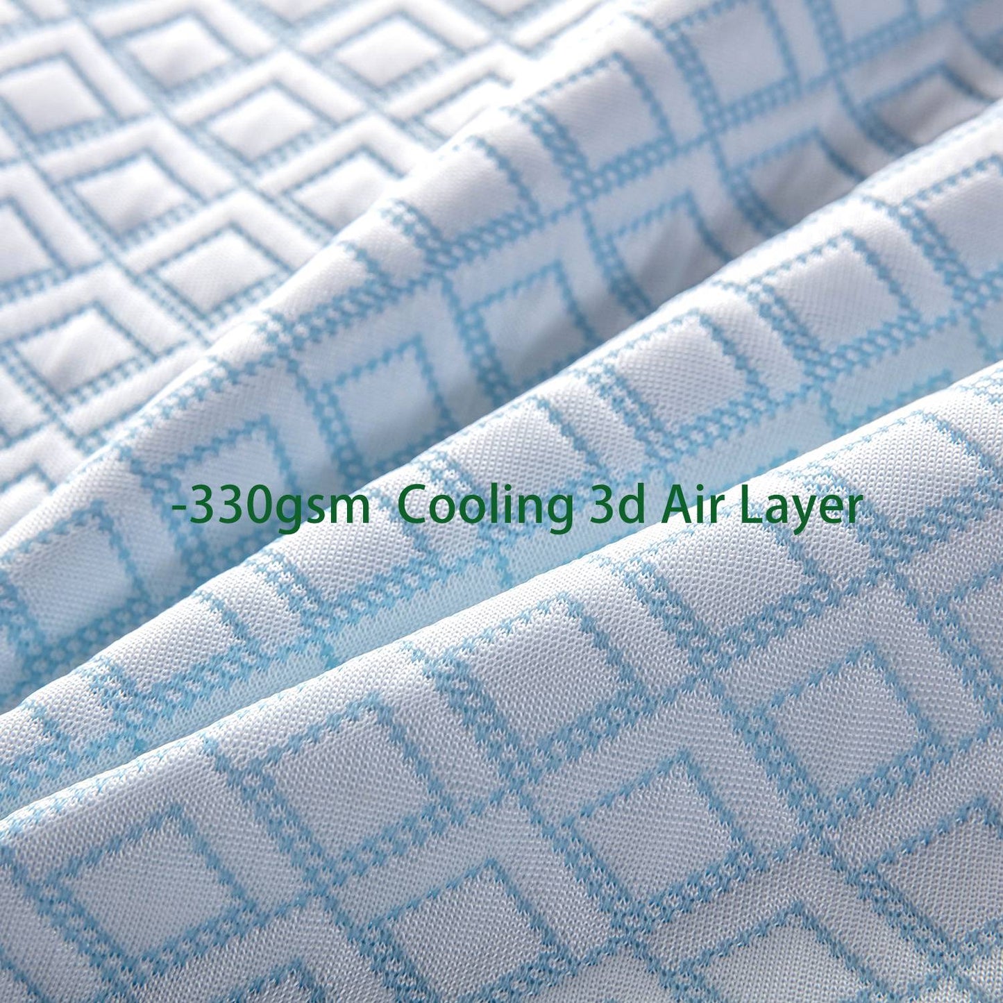 Capa de colchão à prova d'água de camada de ar 3D de tecido Ice Silk refrescante, lençol ajustado, protetor de colchão grosso para cama de solteiro, casal, king size