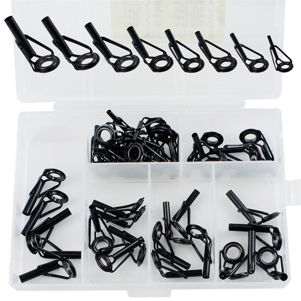 40 Peças/Caixa Anel Guia para Vara de Pesca Kit de Reparo Ponta Superior Conjunto 8# DIY Aço Inoxidável Molduras Cerâmica Ferramentas Acessórios de Pesca