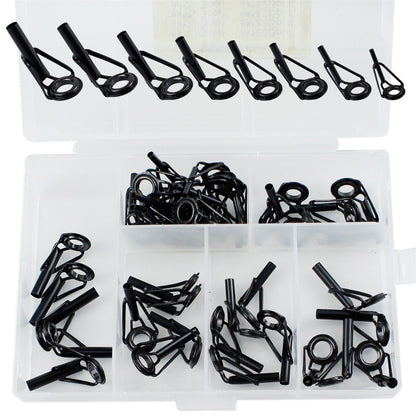 40 Peças/Caixa Anel Guia para Vara de Pesca Kit de Reparo Ponta Superior Conjunto 8# DIY Aço Inoxidável Molduras Cerâmica Ferramentas Acessórios de Pesca