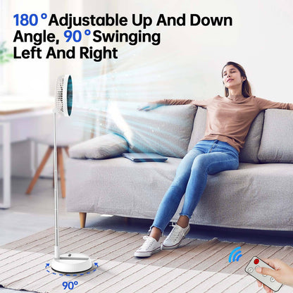 7200mAh outdoor portable silent remote control desktop vertical automatic shaking fan aluminum alloy telescopic timed home fan