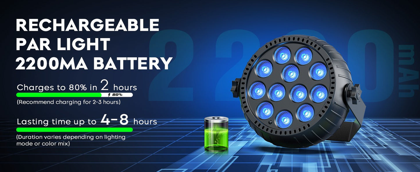 4PCS Par Light LED RGB Lights Stage Effect Lighting Projector DMX512 Sound Control DJ Disco Party Lights for Bar Club Theater