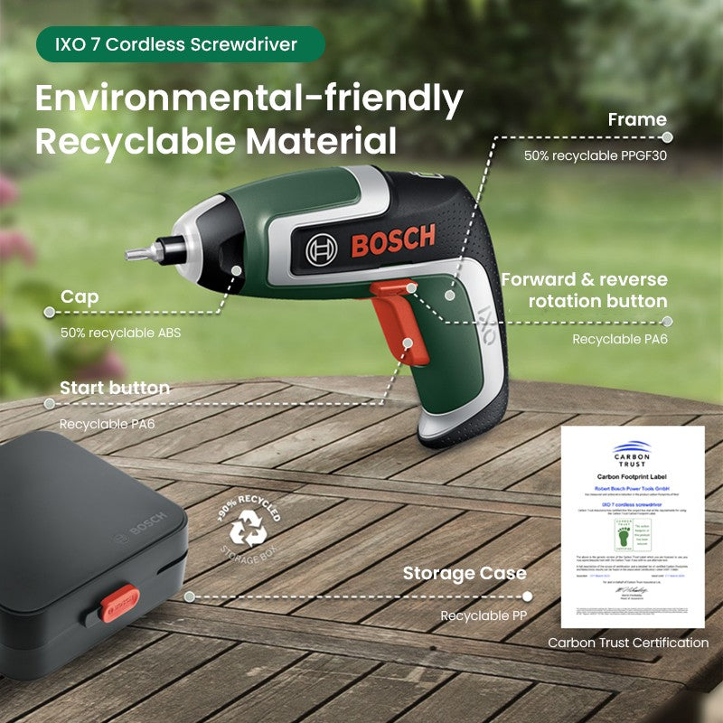 Parafusadeira sem fio Bosch IXO 3.6V Recarregável USB Multifuncional Mini Furadeira Elétrica Chave de Fenda Portátil Ferramenta Elétrica Ixo 7/6