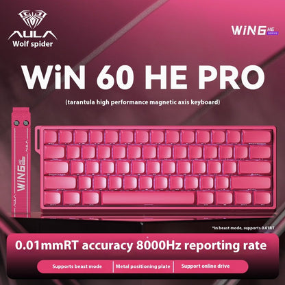 Teclados Win60 Win68 Aula com Teclas Magnéticas 8K, Teclado Mecânico para Jogos, Teclado com Fio para Esports com Luz RGB e Hot-Swap para PC Gamer (Presente)