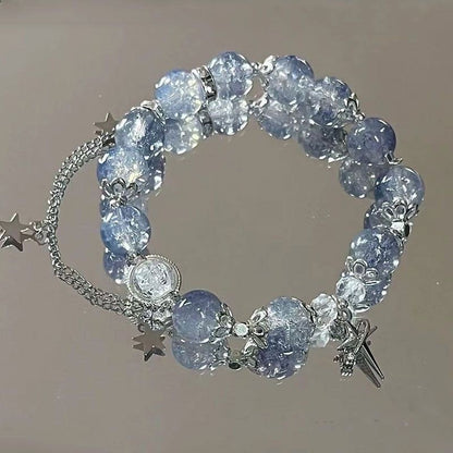 Novas Pulseiras de Contas Simples de Cristal para Mulheres e Meninas Coreanas, Ins, Flor, Raposa, Pena, Tassel, Presentes de Joias da Amizade 2024